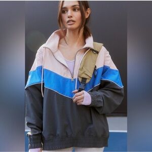 Free People Walk The Line Colorblock Pullover NWT